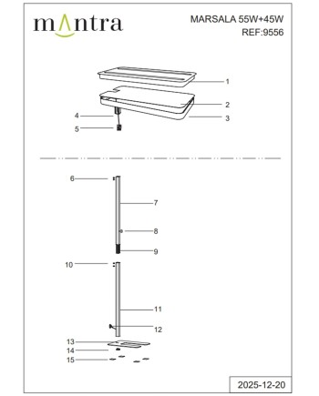 MARSALA * PIE SALON LED 55+45W BLANCO